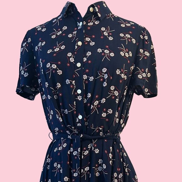 Chaps Blue Floral Shirtdress - Picture 2 of 4